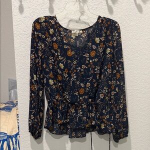 Nine Britton Navy Floral Blouse